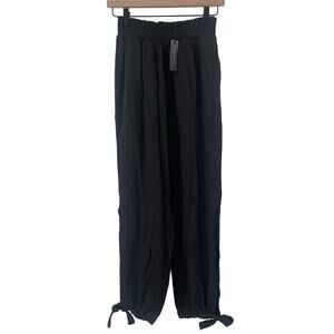 BOBI BLACK Pants Size Small Tie Jogger Style NWT Pull On Casual Minimalist Basic